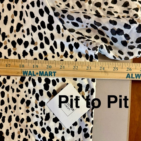 NEW WITH TAGS. PerSeption Concept black and Cream Spotted Blouse - Picture 8 of 9